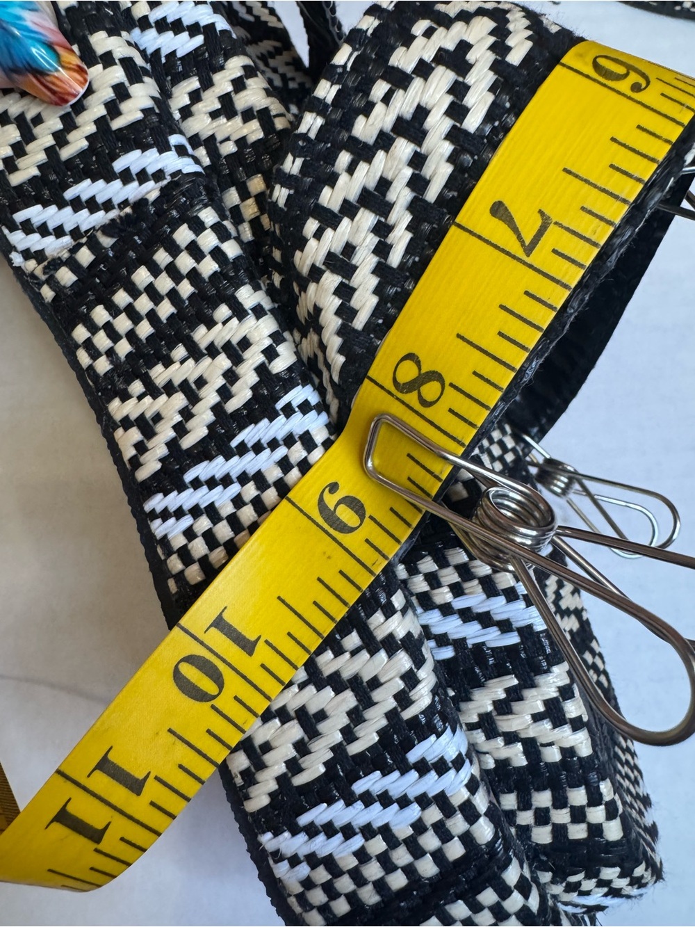 Liliana Black & Cream Patterned Woven Platform Sandals - Picture 7 of 8